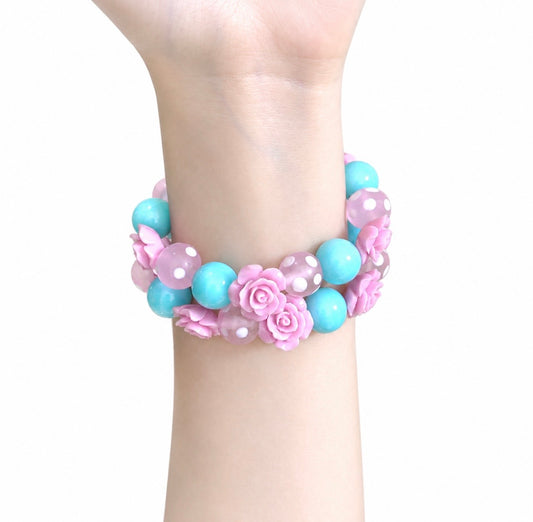 pocketbabe / Vintage Rose Beaded Bracelet