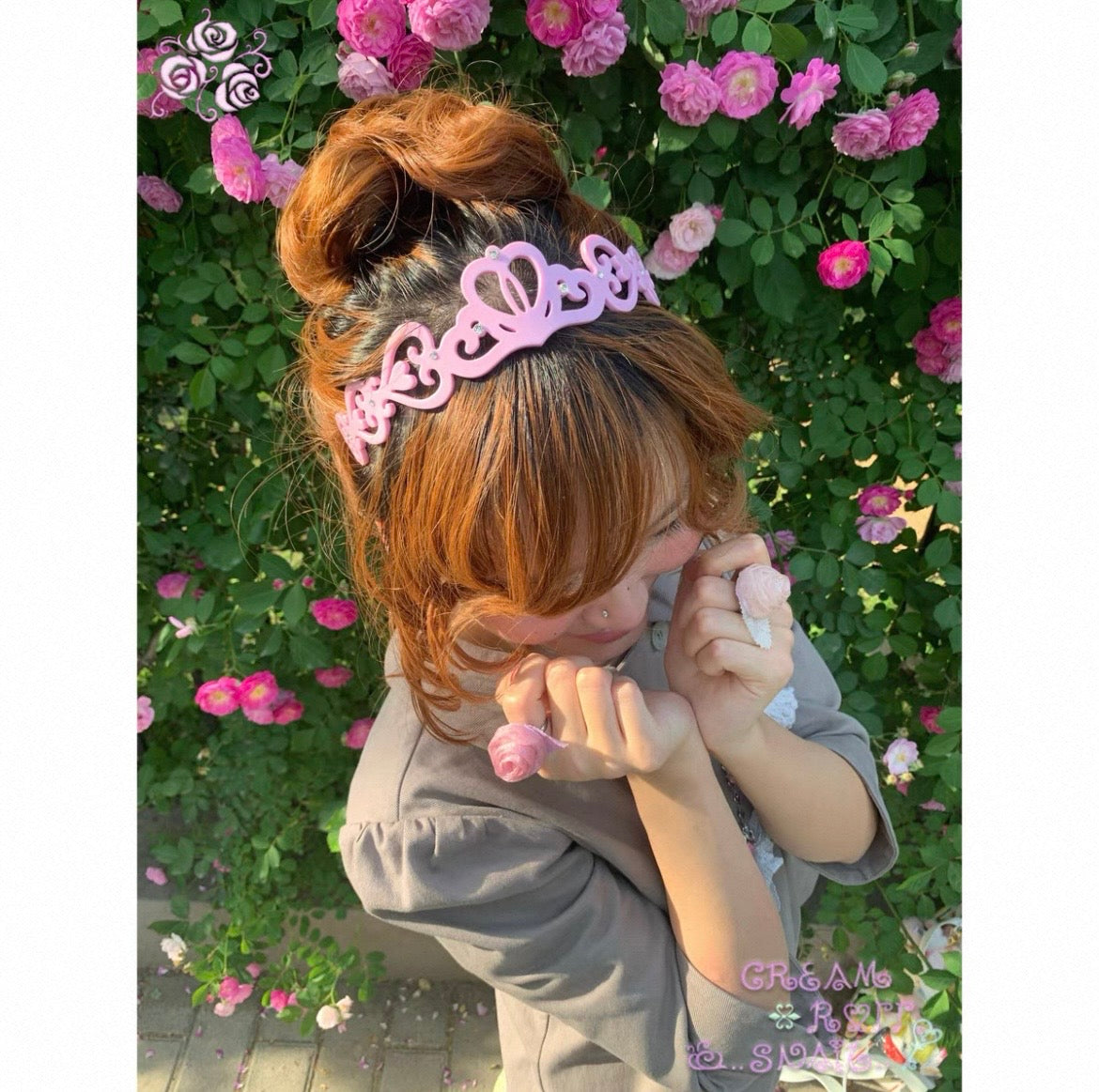 卷蜗Cream roll snail / Rose Crown Headband