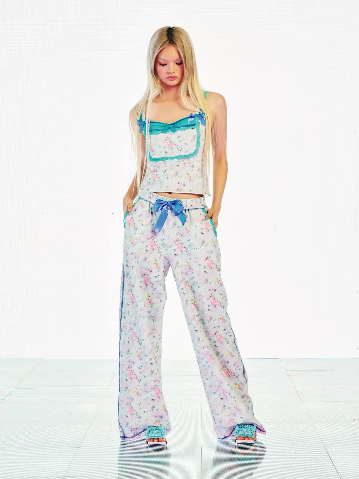 Eyeellike / Floral Ribbon Cami Top