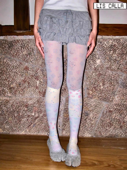 LIS CALLA / “PLUSH DOLLHOUSE” Gray Tights