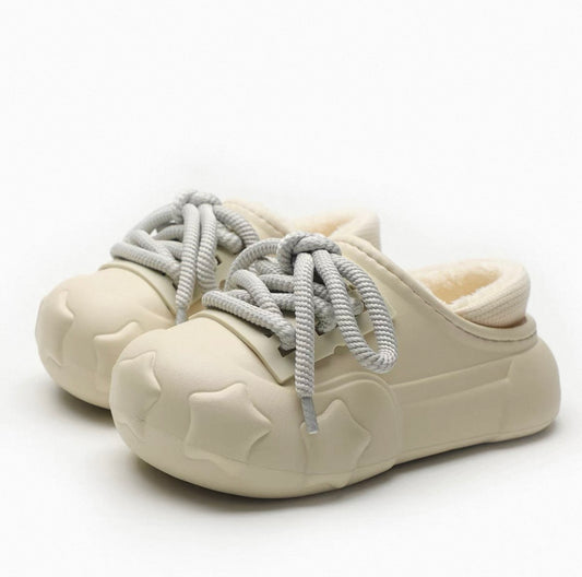 Cute Star Chunky Slippers [White]