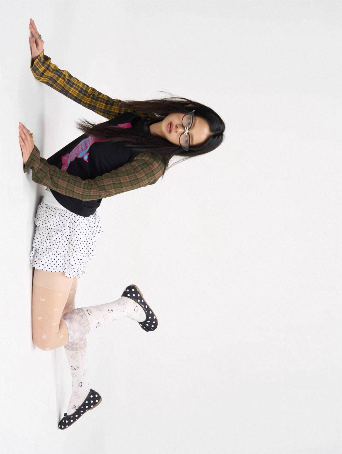 HoMood / Panda & Dalmatian Polka Dot Crew Socks