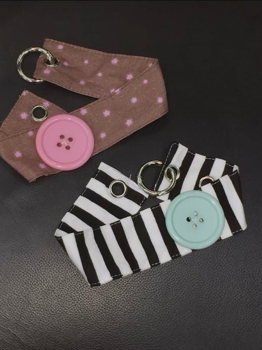 Ttsunami 26ss / Multicolor Striped Button Choker (Pink)