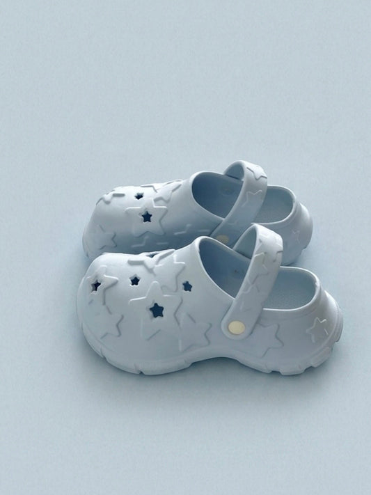 Star Pattern Clog Sandals (Sky Blue) ‎𖤐 ̖́