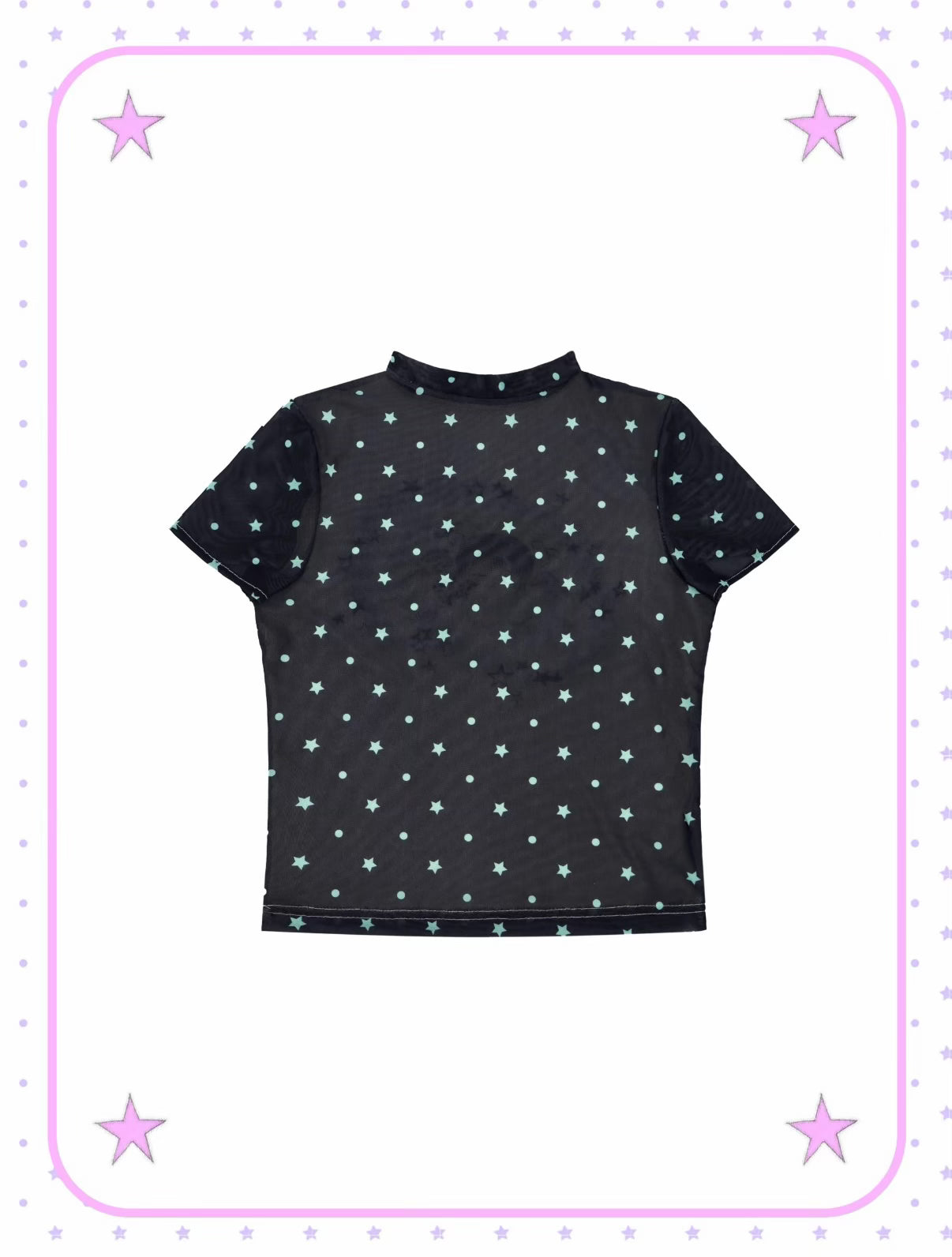 Rustset / Polka Dot Printed Mesh Fitted Tee