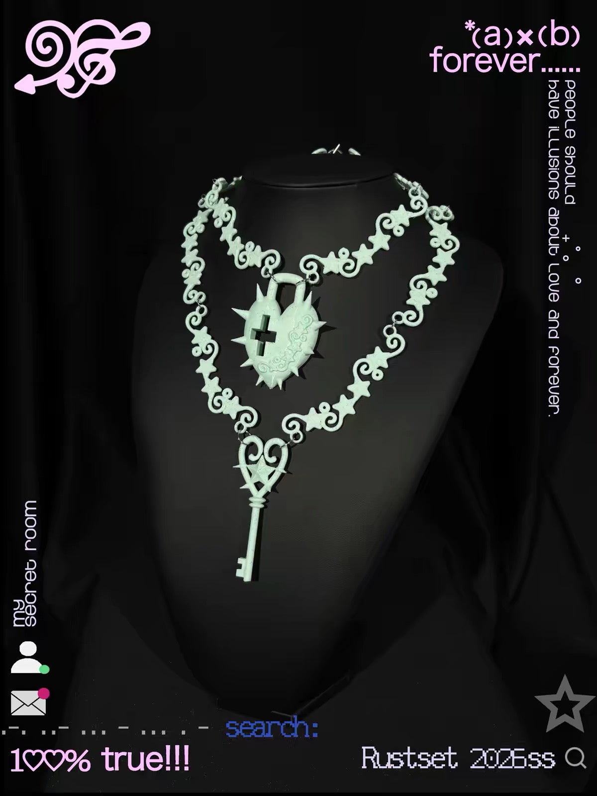 Rustset / Heart Key Pendant